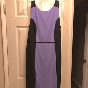 Purple and black lined dress